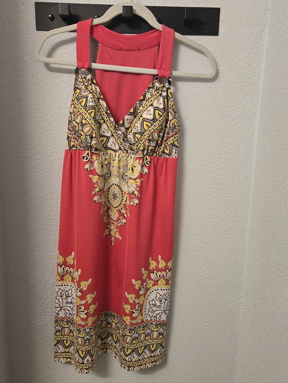 INC International Concepts Pink Y2k Boho Medallion O-Ring Mini Dress Small